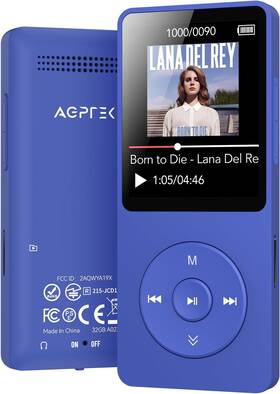 Agptek 313018357357 A02 Mp3 Player With Bluetooth 5.3 1.8 Inch Screen Portable Music