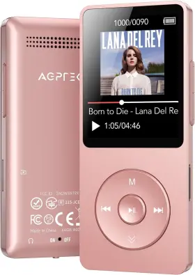 Agptek 445012923979 A02 Mp3 Player With Bluetooth 5.3 1.8 Inch Screen Portable Music