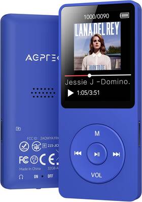 Agptek 445048194145 A02 Bluetooth 5.3 Mp3 Player 1.8-inch Screen Portable Music With Speaker