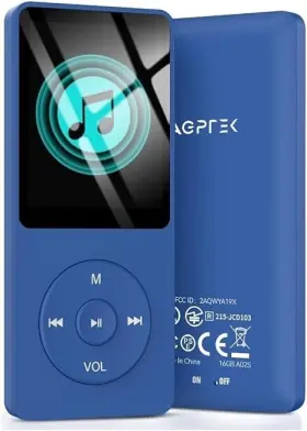 Agptek 713382767002 New Model A02 Dark Blue 8 Gb Mp3 Player