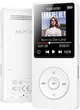 Agptek 744110581218 A02 Mp3 Player With Bluetooth 5.3 1.8 Inch Screen Portable Music