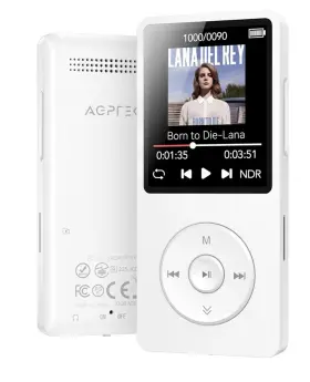 A02s Agptek A02t 16gb Mp3 Player 70 Hr Music Supports Up To 128gb White