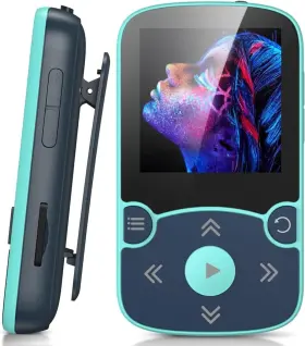 A65xbl-eu Agptek 32gb Mp3 Player With Clip Bluetooth 5.3 Lossless Sound Fm Radio Blue