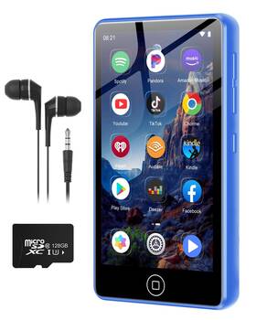 Agxov M302-144gb-blue 144gb Mp3 Player With Bluetooth And Wifi Mp4 Players 4.02-inch Tou