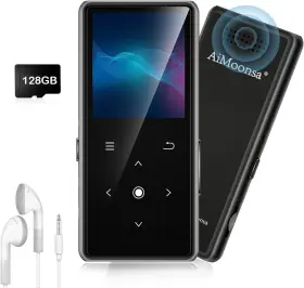Aimoonsa 313111419440 128gb Mp3 Player With Bluetooth 5.2 Music Built-in Hd Spea