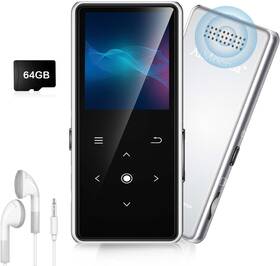Aimoonsa 445004762784 64gb Mp3 Player With Bluetooth 5.2 Music Built-in Hd Speak