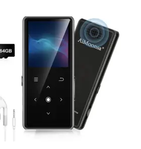 505964b049792 Aimoonsa 64gb Bundle Mp3 Player With Bluetooth 5.2 Music Earphones