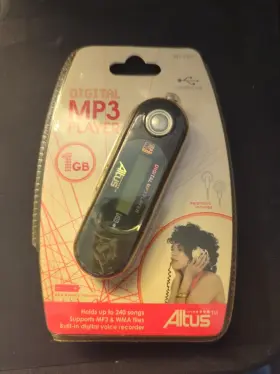 301-9301 Altus Digital Mp3 Player 1 Gb 2008 Voice Recorder Package Has Wear