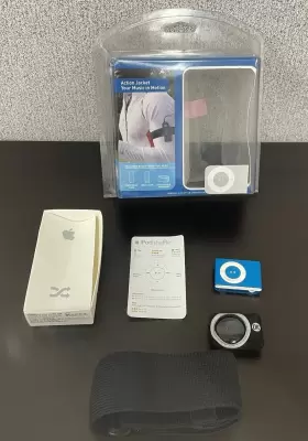 Apple Ipod 885909162031 1gb Shuffle 2nd Generation Ma950ll/a A1204 Case Arm Band Blue Bundle