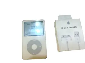 1265 Apple Ipod 9876543456789 Classic 5 Gen A1136 30gb Mp3 Player - White With Song.sold As-is
