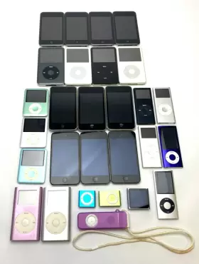 Apple Ipod A1213/a1318/a1199/a1204/a1112 Lot Of 28 A1366/a1136/a1051/a1236/a1199/a1285/a1230/a1373 30/32/64/160 Gb