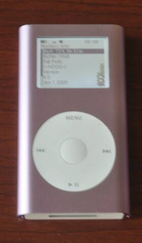 Apple Ipod Emc-1984 Mini 1st Generation 4gb Purple With Rockbox Weak Battery A1051 Emc 1984