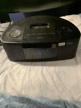 Icp689b Apple Ipod I Live Clock Radio Docking System For Iphones Black Test And Works Great