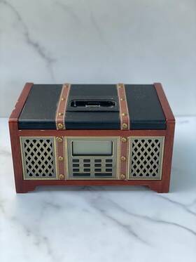 Apple Ipod Kha716 Vintage Technosonic Model Dock/charge/alarm/clock-wood/leather