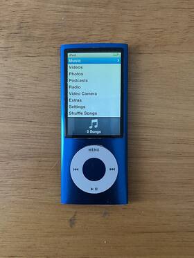 Apple Ipod Mc037c Nano 5th Generation 8gb A1320 With Camera Blue Tested And Works Great