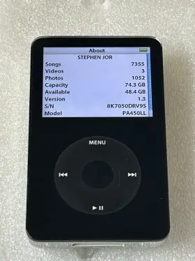 Pa450ll Apple Ipod 80gb Classic A1136 7355 Songs Black