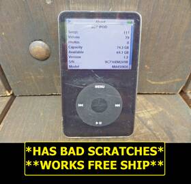 Apple Ma450kh Ipod Classic 5th Gen Black 80gb A1136 Works Scratches Free Ship