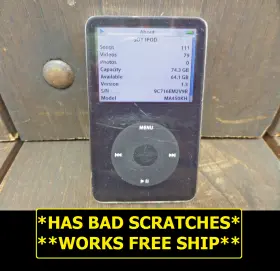 Ma450kh Apple Ipod Classic 5th Gen Black 80gb A1136 Works Scratches Free Ship