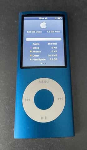 Apple Mb732c Blue Ipod Nano 4th Gen 8gb - Brand New Battery Excellent Condition A1285