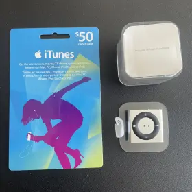 Mc584c Apple Mc584c/a Ipod Shuffle 4th Generation Silver 2gb Model A1373 With 50 Itunes Card