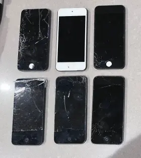 Mkht2 Apple Lot Of 6 Damaged Defective Ipod Touch 6th Gen A1574 32gb Wi-fi - Gray