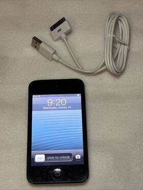 Apple P540ll Vtg Ipod Touch 4th Generation Black 8gb With Charger Bundle Works Tested