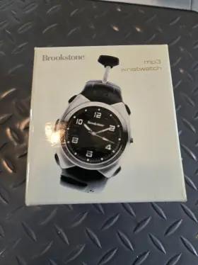 467738 Brookstone Mp3 Wristwatch - 256mb Music Player Watch New 2004 Nos