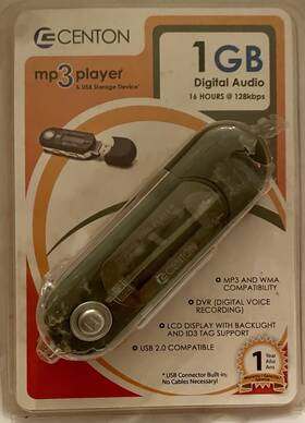 Centon 1gbmp3-001 Digital Mp3 Player 1 Gb Audio 16 Hrs 128 Kbps Read Description