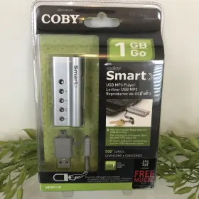 201-1g Coby 1gb Usb Mp3 Player 500 Songs Keychain Brand New Sealed