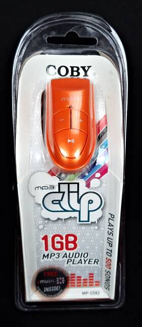 Coby Mp-c582 2007 Mp3 Audio Player 1gb Clip Orange