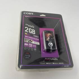 Coby Mp-c7097 Mp4 2gb Mp3 Video Player Fm Tuner Plug And Play Silver Black New