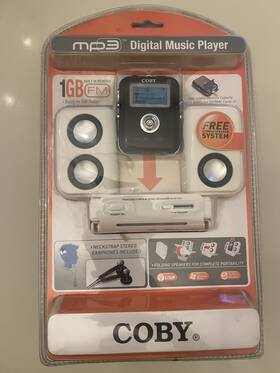 Coby Mp-c78147 2006 1gb Mp3 Digital Music Player Compact Speaker System