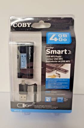 Coby Mp315-4g 4gb Usb- Storage Stick Mp3 Player Digital Music Wma