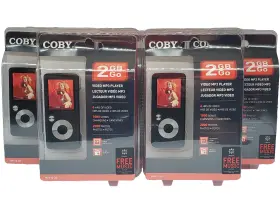 Mp610-2g Coby Lot Of 7 Sealed 2gb Mp3 And Video Player Model 1.8 Inch Lcd Parts Only