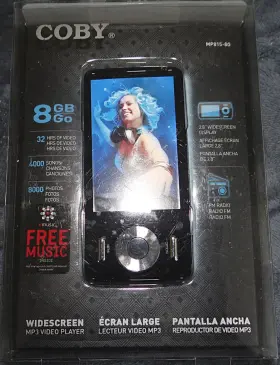 Mp815-8g Coby 8gb Video Mp3 Player Slim New