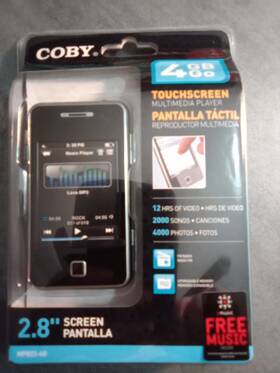 Coby Mp822-4g 4g Black Touchscreen Multimedia Player 2.8 Screen