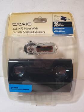 Craig Cma3500e New 2gb Mp3 Player With Portable Amplified Speakers -