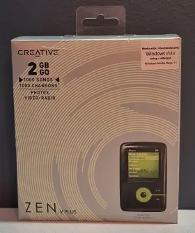 Creative 054651134812 Zen V Plus 2gb Digital Media Player Black And Green-open Box-item Sealed