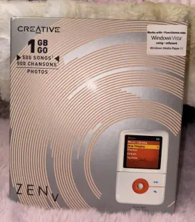 Creative 054651135413 Zen V 1gb White And Orange Color-new Sealed In Box /2006 Manufactured