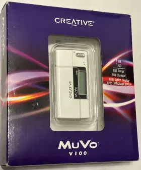 Creative 054651136212 Muvo V100 Mp3 Player White 1gb 500 Songs Works Great Box Included