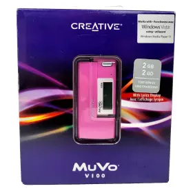 Creative 054651144637 Muvo V100 2gb Pink Vintage Mp3 Player Voice Recorder Usb New Sealed