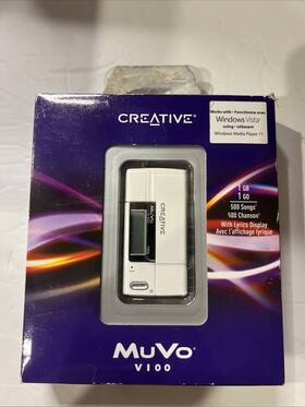Creative 70pf190309000 Muvo V100 Mp3 Player 1gb 500 Songs Retro 2006 Boxed Usb
