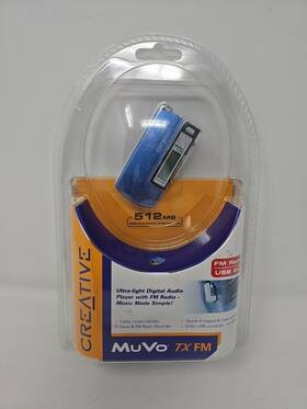 Creative 73pd051100018 Muvo Tx Fm 128 Mb Micro Mp3 Player Blue Sealed New