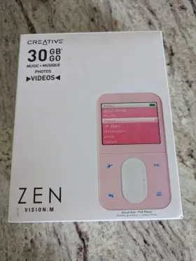 Mp3zvw30b Creative Zen Vision M 30gb Mp3 Video Player Bundle In Original Box Works