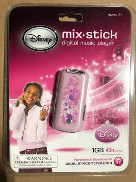 Disney 851244008259 Mix Stick Digital Music Player 1gb Holds 500 Songs With Built-in Battery