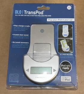 Dlo 009-3032 Transpod For Ipod Nano Mini 3g 4g New Play Charge Cradle Silver 12v Fm Radio