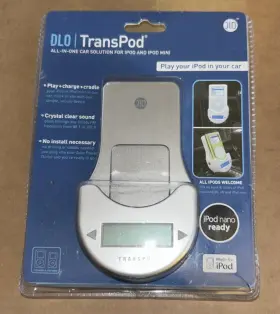 009-3032 Dlo Transpod For Ipod Nano Mini 3g 4g New Play Charge Cradle Silver 12v Fm Radio