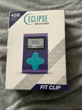 3044 Eclipse Fit Clip Mp3 Player 4gb Purple Turquoise Headphone Jack