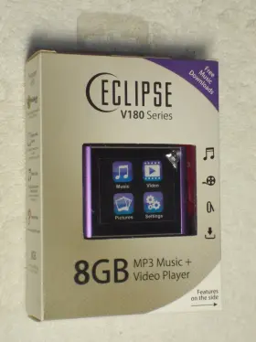 Eclipse 878376002887 Purple Clip V180 Series 8 Gb Mp3 Player Nib