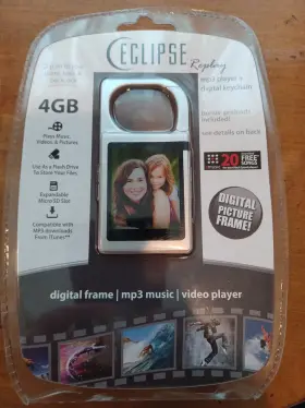 Eclipse Replay 878376002368 Mini Mp3 Music Player Video Digital Picture Keychain Purse Clip